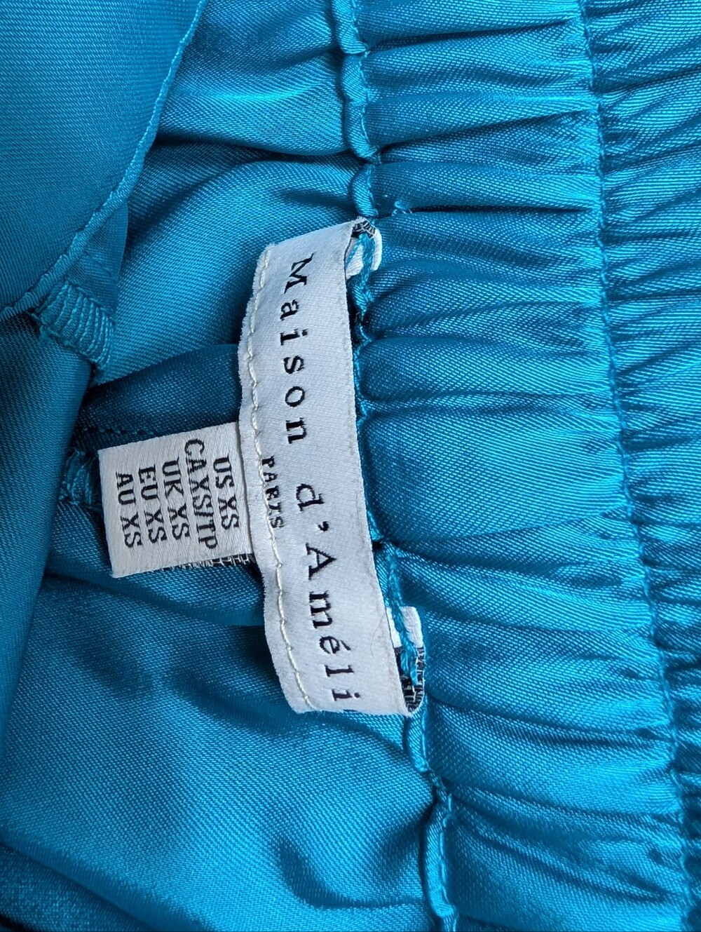 Maison d'Amélie Paris Satin Two-Piece Set – Teal XS - Picture 8 of 8